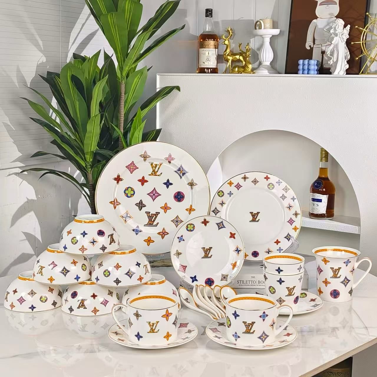 Louis Vuitton Monogram Soup Set with Tea and Coffee Cups - Louis Vuitton Kitchen and Dining | Aleppo Gift UAE